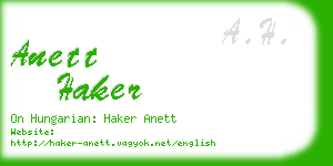 anett haker business card